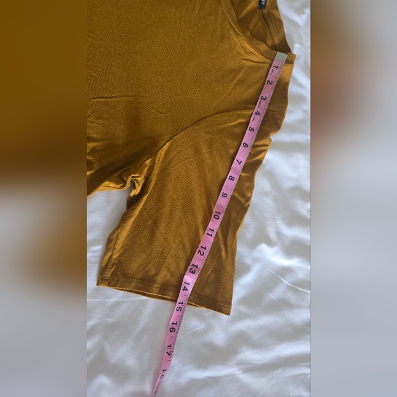 EILEEN FISHER Women Mustard Yellow T-Shirt Tunic Size 1X Ovetsized 1/4 Sleeves - Picture 4 of 9